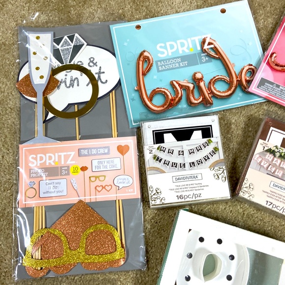 HUGE LOT Wedding Bachelorette Bridal Shower Decorations Balloons Banners… - Picture 2 of 6